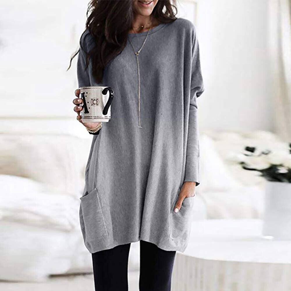 2023 Fall Casual Plus Size Pockets Gradient Pullover