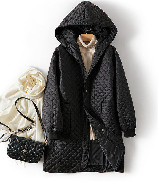 Diamond Pattern Cotton Coat Quilted Car Coat