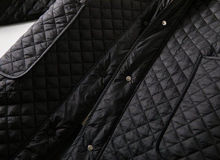 Diamond Pattern Cotton Coat Quilted Car Coat