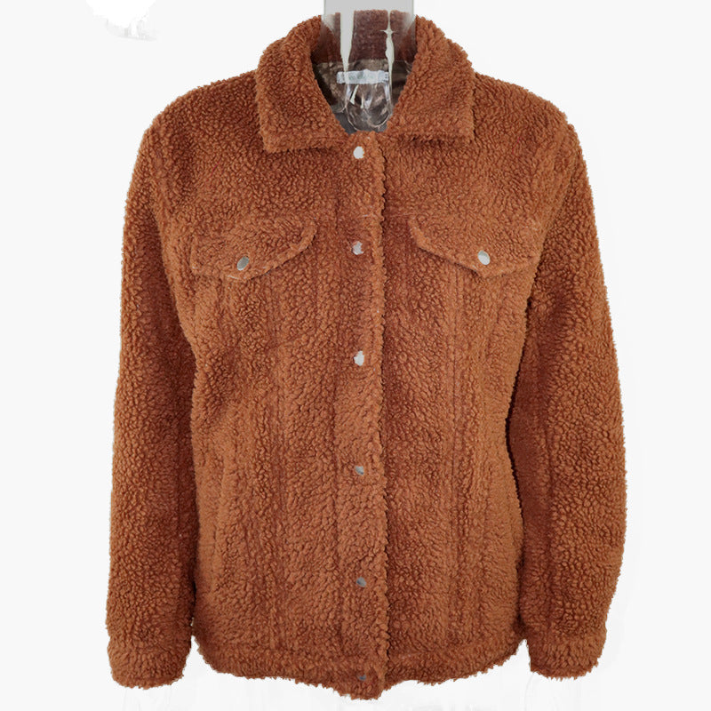 Sherpa Camel Warm Soft Plush Fur Jacket