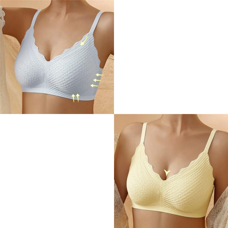 🔥Hot Sell🔥⏰LAST DAY  Buy 1 Get 1 Free⏰Transpirable Ice Silk Wireless Push Up Plus Size Bra