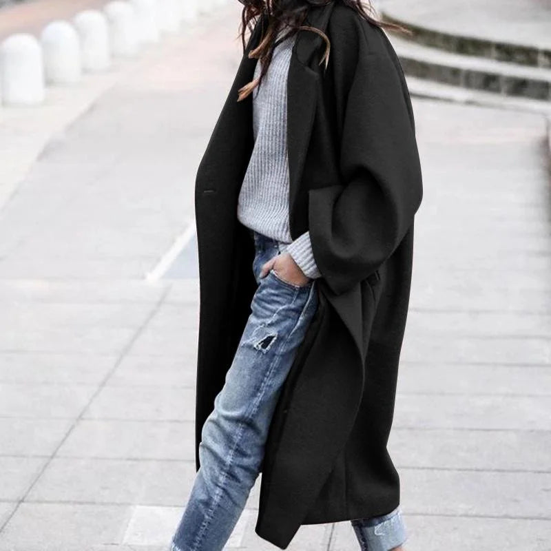 Free Shipping - Oversized Retro Casual Solid Color Windbreaker Warm Coat