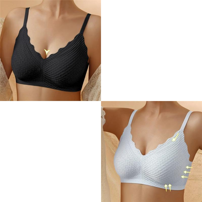 🔥Hot Sell🔥⏰LAST DAY  Buy 1 Get 1 Free⏰Transpirable Ice Silk Wireless Push Up Plus Size Bra