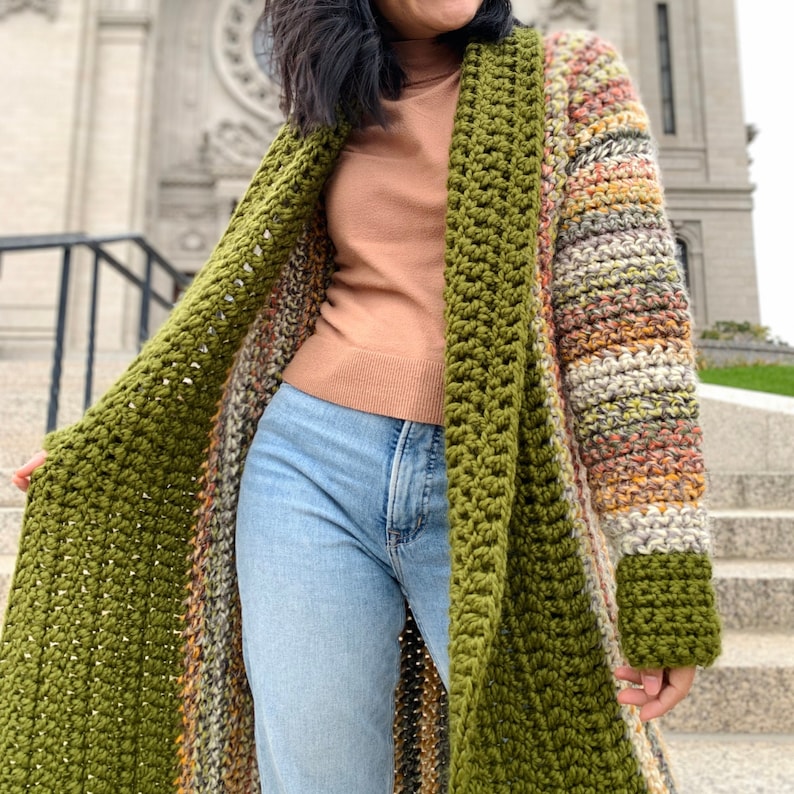 Crochet long cardigan